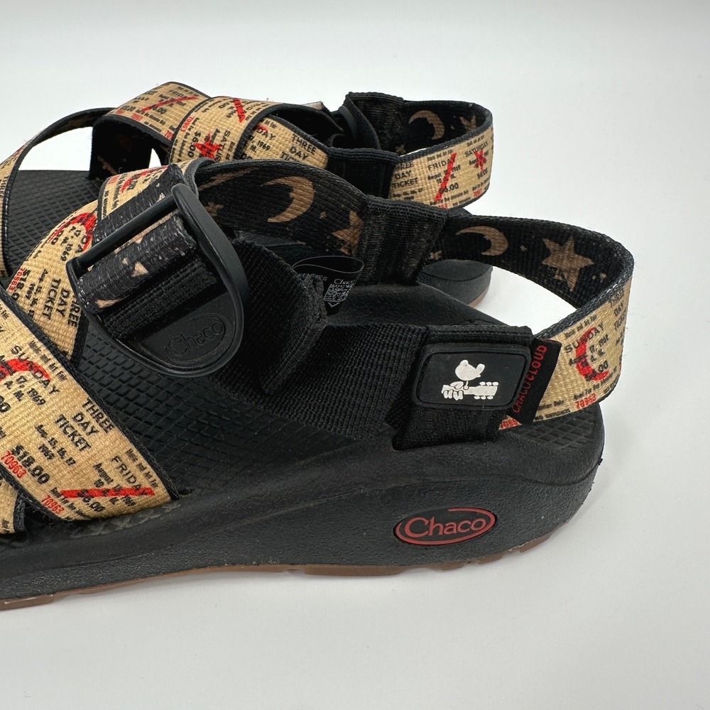 Chaco Z/Cloud Woodstock 50th Anniversary Sandals Womens 8 Black Ticket - Picture 6 of 9